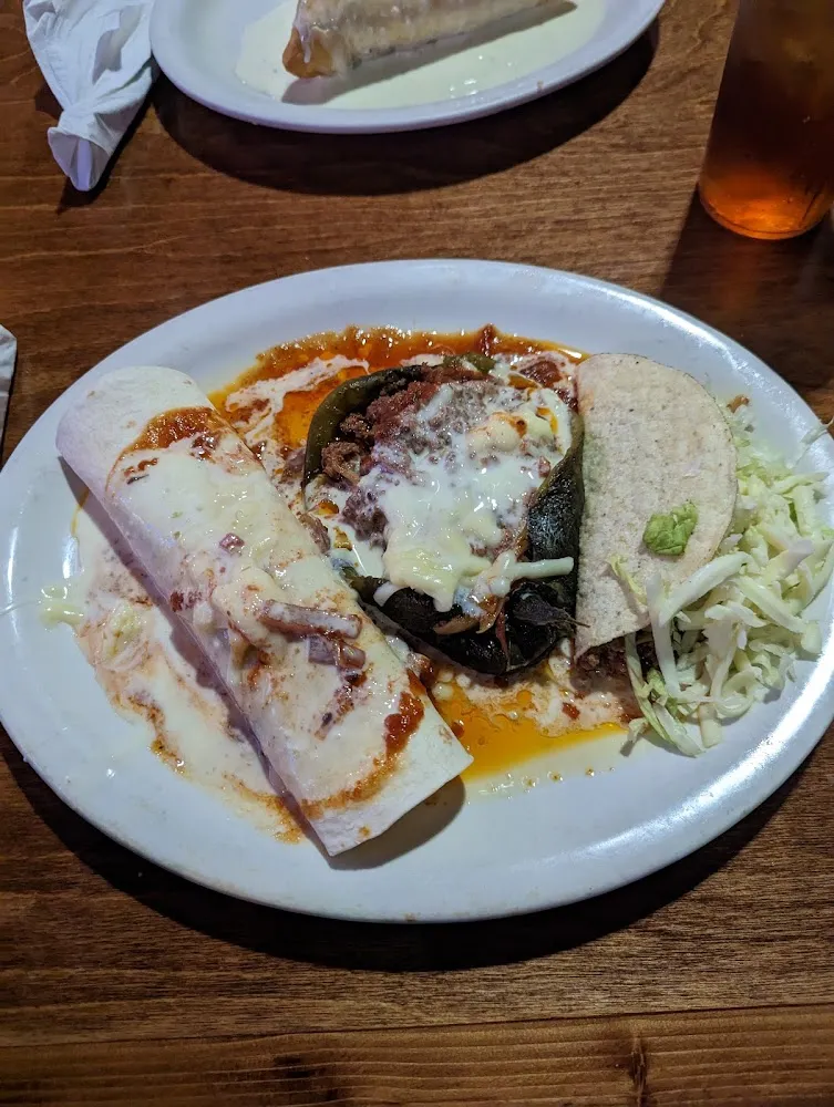 Burrito Taco and Chile Relleno