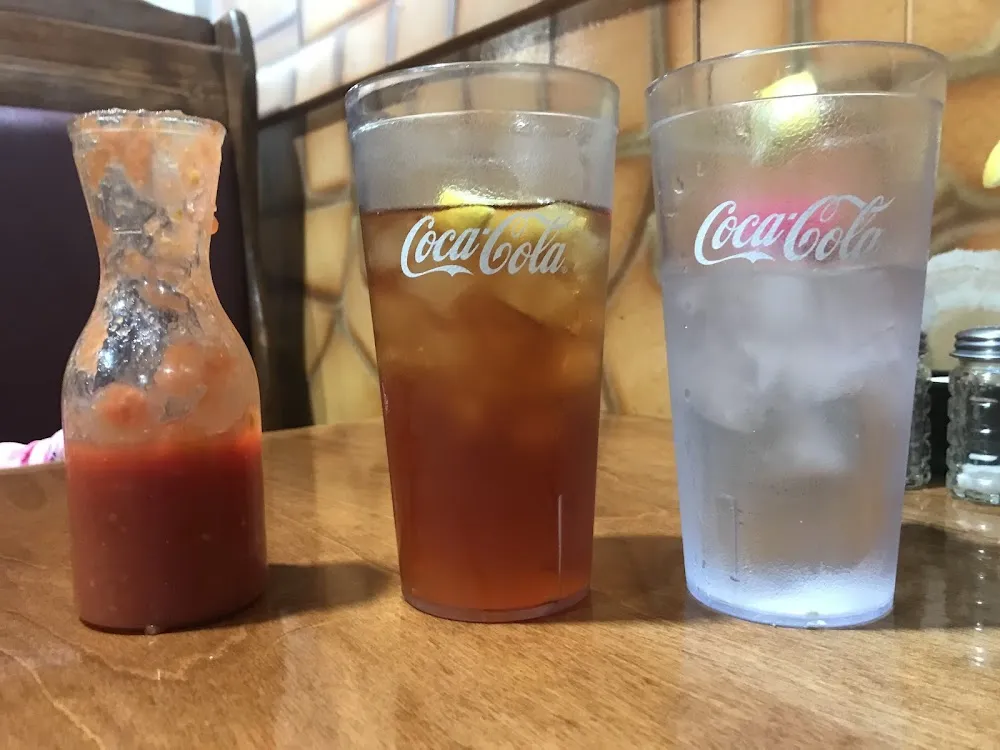 Salsa Ice Tea and Water